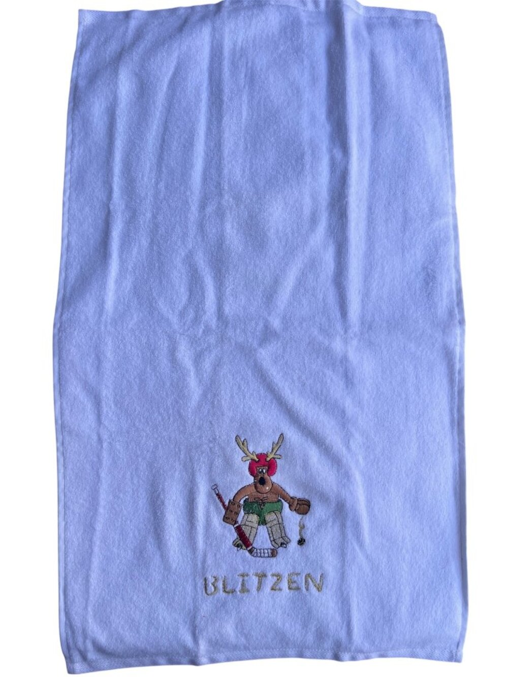 Avanti Set Of 2 Tea Towels Dancer & Blitzen Embroidered Cotton 26.5x15.5 White - Picture 5 of 12